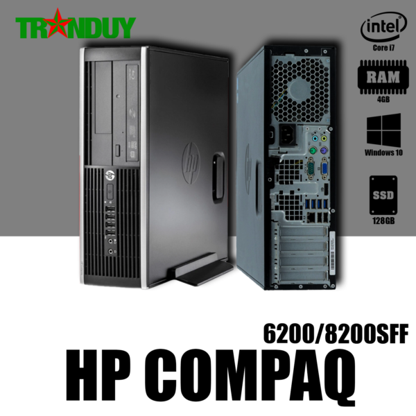 Máy bộ HP Compaq 6200/8200 SFF Core i7-2600 (Ram 4GB, SSD 128GB, DVD, Free OS)