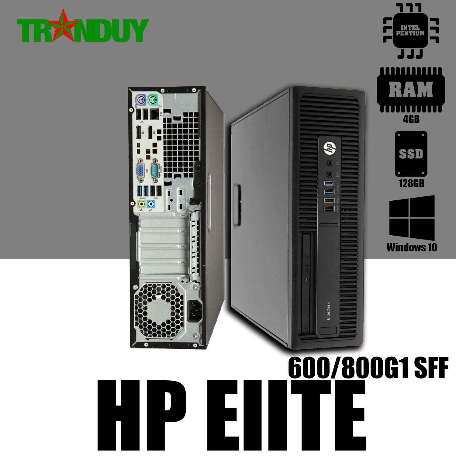 Máy bộ HP Elite 600/800G1 SFF Pentium G3250 (Ram 4GB/ SSD 128GB/ DVD/Free OS)