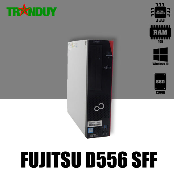 Máy bộ Fujitsu D556 SFF Pentium G4400 (Ram 4GB, SSD 128GB, DVD,Free OS)