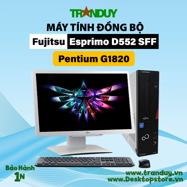 Máy bộ Fujitsu D552 SFF Pentium G1820 (Ram 4GB, HDD 500GB, DVD,Free OS)