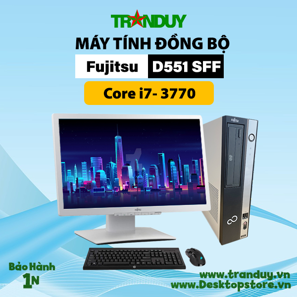Máy bộ Fujitsu D551 SFF Core i7-3770 (Ram 4GB/HDD 500GB/DVD/Free OS)