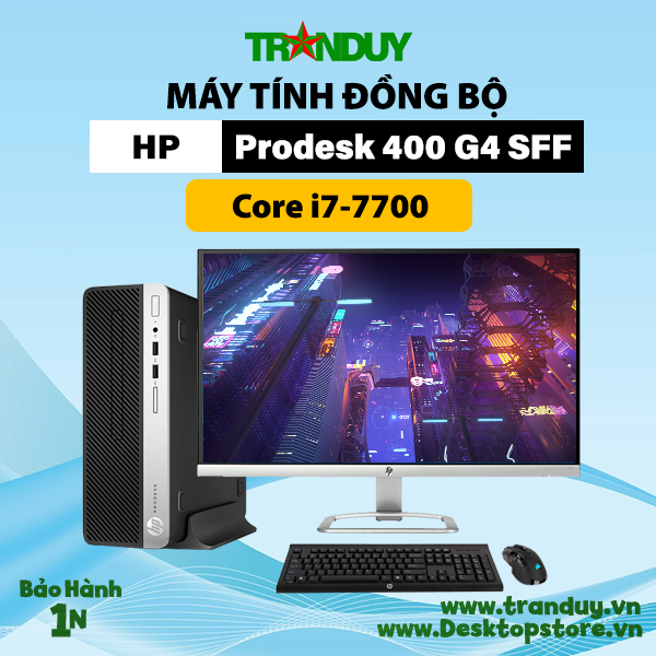 Máy bộ HP Prodesk 400 G4 SFF Core i7-7700 (RAM 4GB/HDD 500GB/DVD/FREE OS)