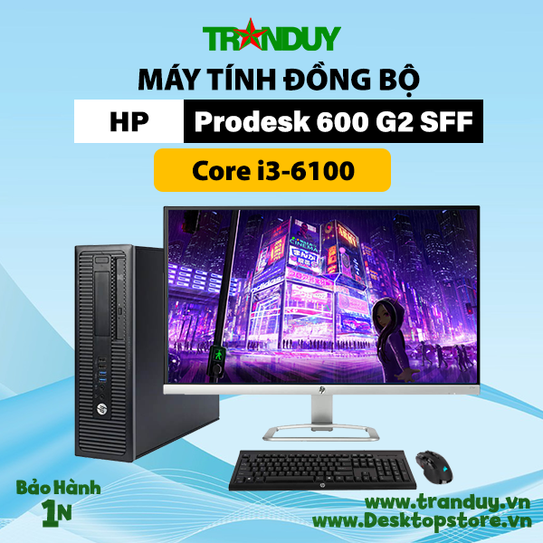 Máy bộ HP Prodesk 600 G2 SFF Core i3-6100 (RAM 4GB/HDD 500GB/DVD/FREE OS)