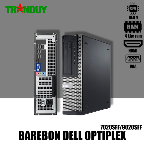 Barebone Dell optiplex 7020SFF/9020SFF  Socket 1150 Support CPU Gen 4 ( 4 khe ram - Out  Display Port  + VGA )