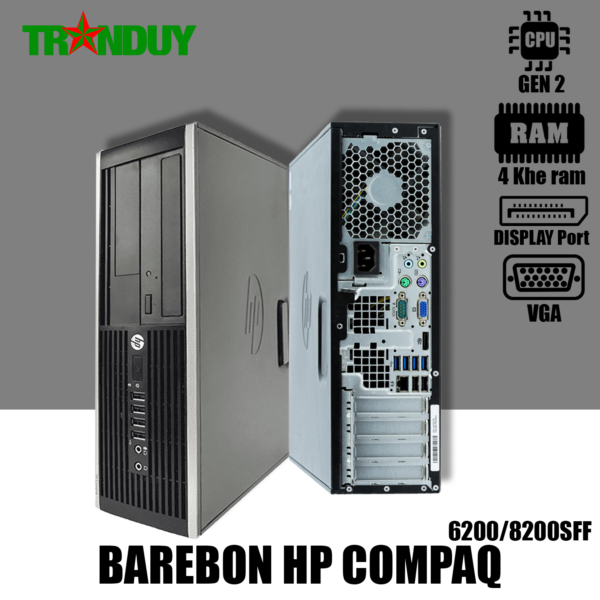 Barebone HP Compaq 6200/8200SFF Socket 1155 Support CPU Gen 2 ( 4 khe ram - Out  Display + VGA )