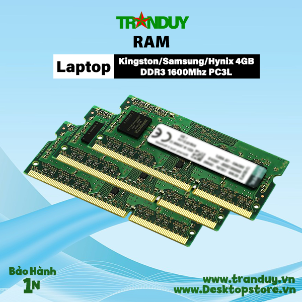 Ram Laptop Kingston/Samsung/Hynix 4GB DDR3 1600Mhz PC3L 2nd