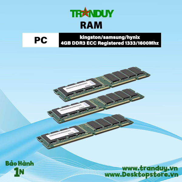 Ram Server máy bộ Kingston/Samsung/Hynix 4GB DDR3 ECC Registered 1333/1600Mhz 2nd