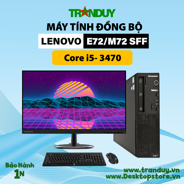 Máy đồng bộ Lenovo E72/M72 SFF Core i5-3470 (Ram 4GB, HDD 500GB, DVD,Free OS)