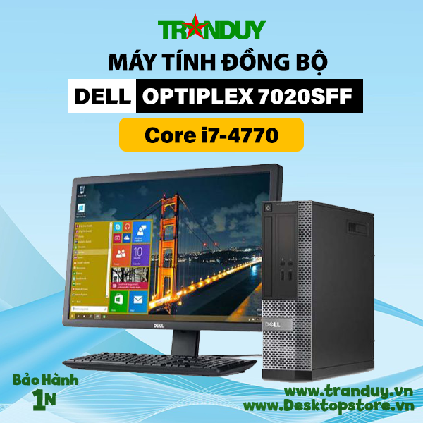 Máy bộ PC DELL OPTIPLEX 7020SFF Core i7-4770 (RAM 4GB/ HDD 500GB/ DVD/ FREE OS)