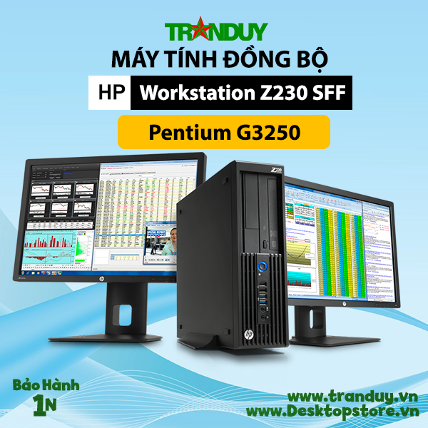 MÁY BỘ HP Workstation Z230 SFF Pentium G3250 (Ram 4GB, HDD 500GB, DVD,Free OS)