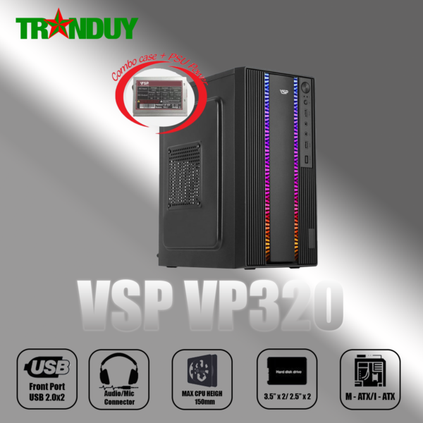 Combo case VSP + PSU 200W for home and office VP320