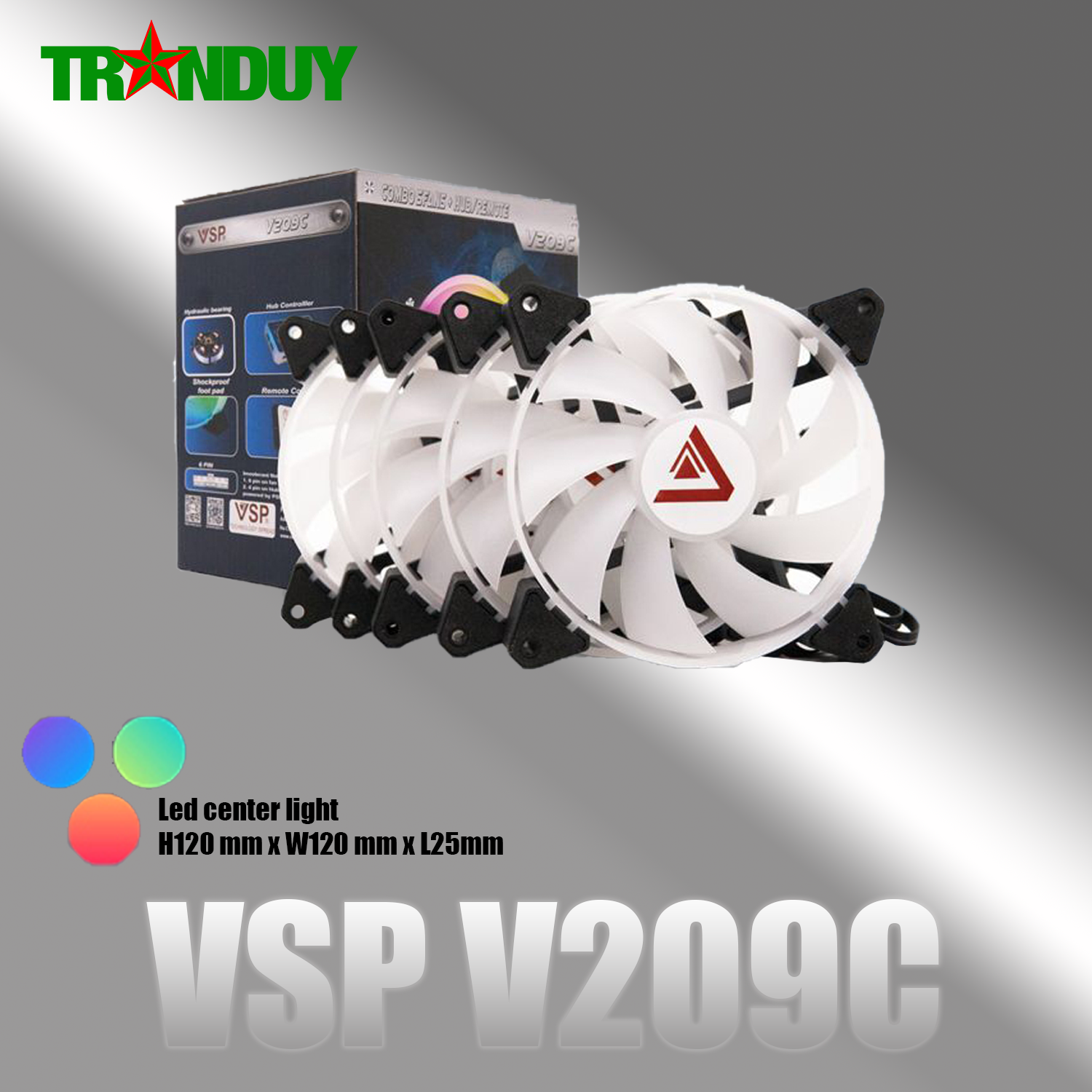 Bộ Kit 5 Fan V209C LED ARGB